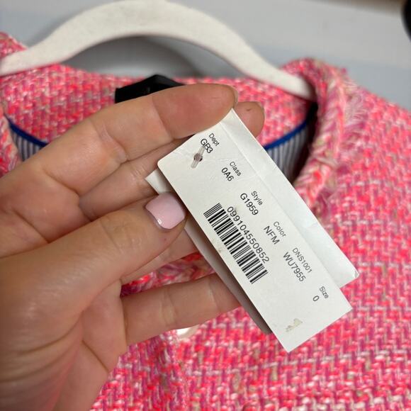 NWT J. Crew Peplum Lady Jacket in Neon Fuchsia Tweed - Picture 7 of 10